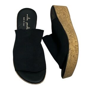 Mila Paoli Platform Mule Sandals Slip On Sandals Black